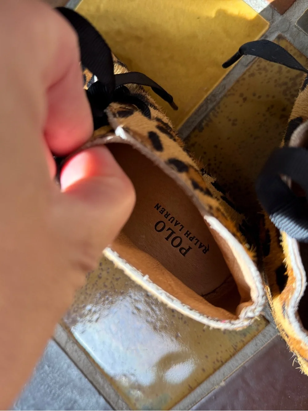 Polo Ralph Lauren Calf Hair Leopard Boots Kids Size 8